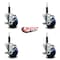Service Caster 3'' Solid Poly Swivel 3/4'' Expanding Stem Caster Set with Brake, 4PK SCC-EX20S314-SPUS-TLB-34-4 - alternate 4